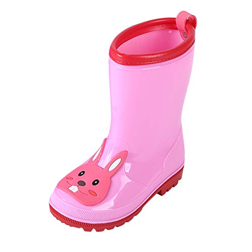 EnJoCho Toddler Boys Girls Rain Boots Cute Cartoon Rubber Sole Rain Boots for Kids PVC Anti-Slip Children's Water Shoes