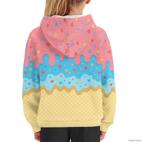 Image of Coloranimal Unisex Girls and Boys Long Sleeve Hoodies Hoody Athletic Pullover Sweatshirts Tops Age 6-16year