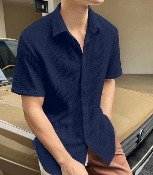 Image of NIRZA Enterprise 1 Piece Men Shirts Short Sleeve Comfortable Solid Design Casual Formal Outfit