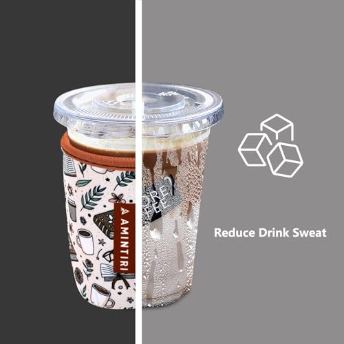 Image of 3 Pack Reusable Sleeve for Iced Coffee Cup, Coffee Neoprene Sleeve for Iced&Hot Drinks, Coffee Sleeve Compatible with Starbucks, Dunkin Coffee Cup. (Coffee Break)