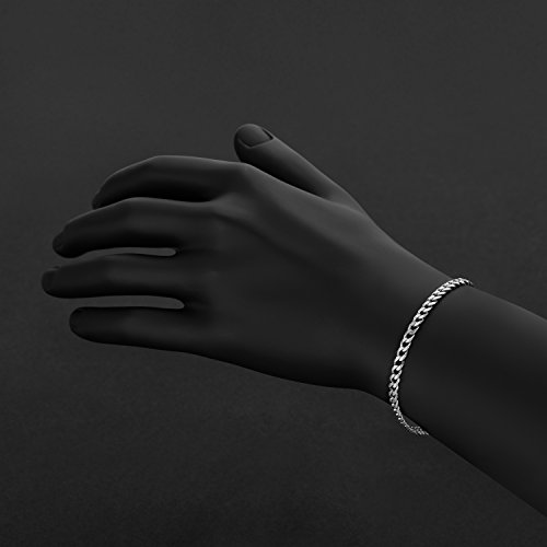 4.5Mm Solid .925 Sterling Silver Flat Curb Chain Bracelet, 8 Inches #TOP2