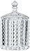 RockTrend Home Decorative Butterfly Candy Jar Candy Dish Candy Buffet Storage Container Clear Crystal Diamond Faceted Jar with Crystal Lid-Large-16 OZ (Round, 16 OZ)