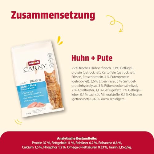 animonda Carny Katzen Trockenfutter Steilised Huhn + Pute (1 x 1,75kg) – Ansicht 3