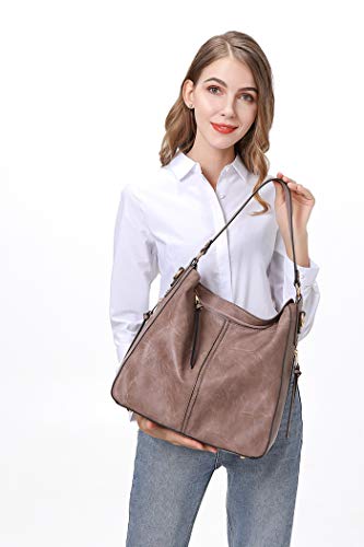 Image of Women Tote Bag Handbags PU Leather Fashion Hobo Shoulder Bags with Adjustable Shoulder Strap