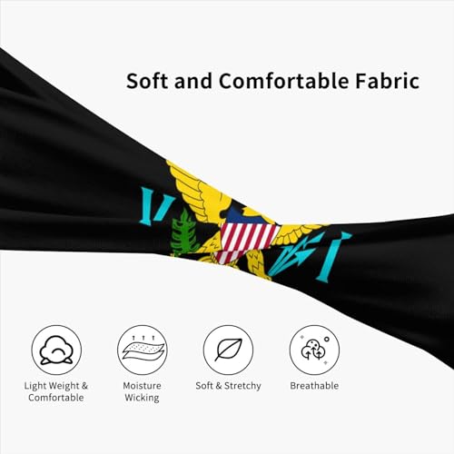 Image of Cute Flag Headbands Women Men Flag Sweatband Sports Headband for Running, Cycling, Yoga Gym, Working Out