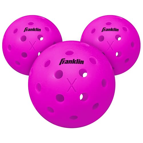 Franklin Sports X-40 Outdoor Pickleballs - USA Pickleball (USAPA) Official Pickleball Balls - Regulation Size Outdoor Court Pickleballs - Official Pickleball of US Open - Purple - 3 Pack