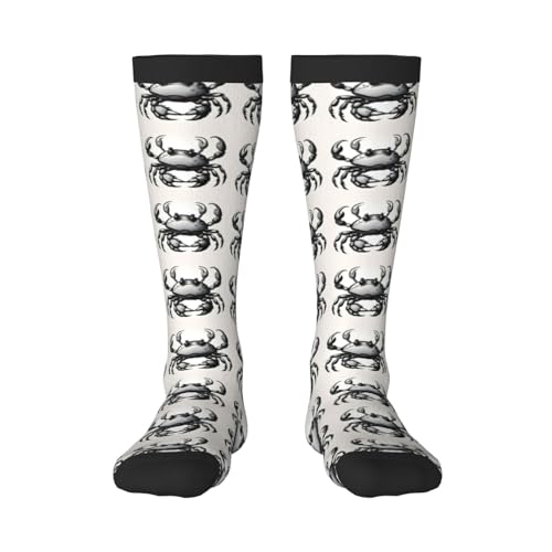 cartoon crab print Clash of colours long socks, sports running cycle long socks, comfort long socks