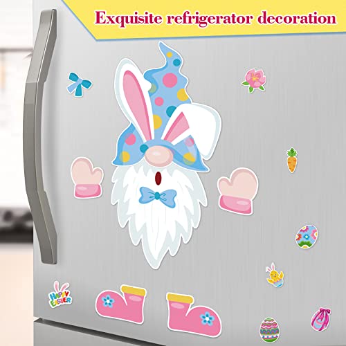 Weewooday 14 Pieces Magnetic Easter Decorations Happy Easter Decorative Magnets Refrigerator Holiday Magnets Bunny Gnomes Eggs Mailbox Magnet Refrigerator Magnets For Easter Day Refrigerator #TOP6