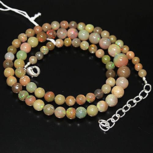 Opale de feu perle ronde en vrac éthiopienne 17" pour fabrication de bijoux collier HF443