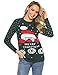 Aibrou Jersey Suéter de Navidad Mujer,Jerséis de Punto Ciervo y muñeco de...