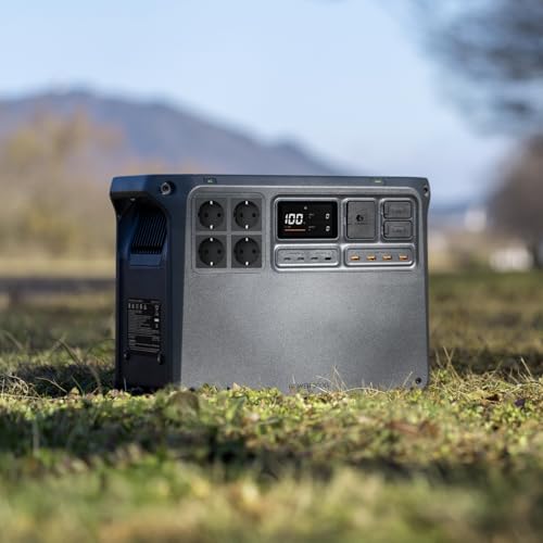 DJI Power 2000 Tragbare Powerstation 2048 Wh, 3000 W Solar Generator, LiFePO4 Akku, kompakte Größe, in 45 Min. von 0% auf 80% geladen, Notstromaggregat für Zuhause, Camping/Wohnmobile/Notstrom