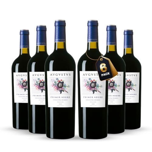 AVGVSTVS Vino Tinto Pack 6 Unidades Premium 750ml - Vinos Negros con Aromas Intensos a Fruta Roja y Negra - Vino Versátil y Perfecto para el Verano - Vinos Buenos para Regalar - Vinho Fácil de Beber
