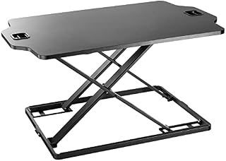 PUTORSEN 32 inch Standing Desk Converter Riser, 12 Heights Adjustment Sit Stand Desk Converter, Ultra Slim Folded Design, Max Load 10kg