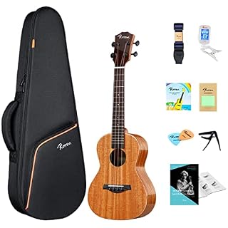 Rosen Ukulélé soprano – En acajou massif – 21 pouces – Professionnel – Kit de démarrage – Avec manuel d’apprentissage… - Les Beatles, Paul McCartney, John Lennon, RIngo Starr, George Harrison