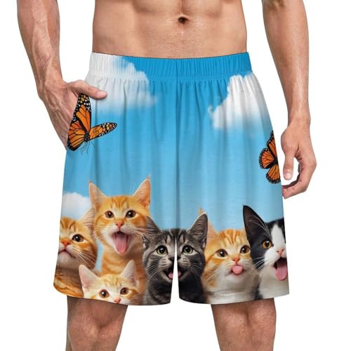 Mens Lounge Pajama Bottom Soft Comfy Sleep Pajama Short Elastic Waistband Breathable Pjs Pants