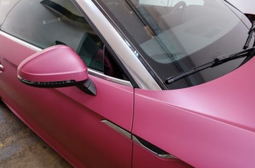 Image of WALLMATE Matt Pink Metallic Car Sticker Self Adhesive Bubble Free Vinyl Wrap for Car, Scooty, Cycle, Bike and Other Vihicle Interior & Exterior Decoration (Dark Pink Metallic, 20X120 in)
