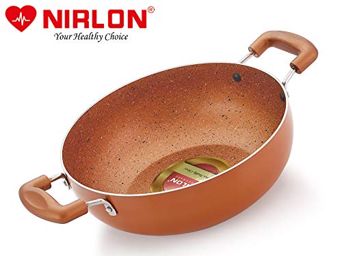 Image of Nirlon Aluminium Non Stick Dishwasher Safe Induction Base Deep Kadhai