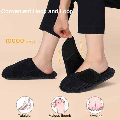 Besroad Womens Slippers Wide Diabetic Shoes Adjustable House Slippers Memory Foam Bedroom Shoes Arthritis Edema Indoor Outdoor4