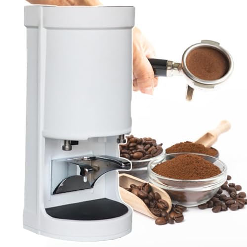 Tamper à expresso électrique 58 mm – Tamper automatique à café avec pression réglable (5–30 kg), pour cafés et maison (blanc)