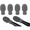 4 Pieces Drum Mute Drumstick Tips, Silicone Drumstick Silent Practice Tips, Rubber Drum Dampener Tips Replacement Musical Instruments Accessory, Grey