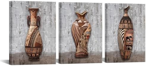 Zlove Vintage African Vase Canvas Wall Art Traditional Tribal Afr...