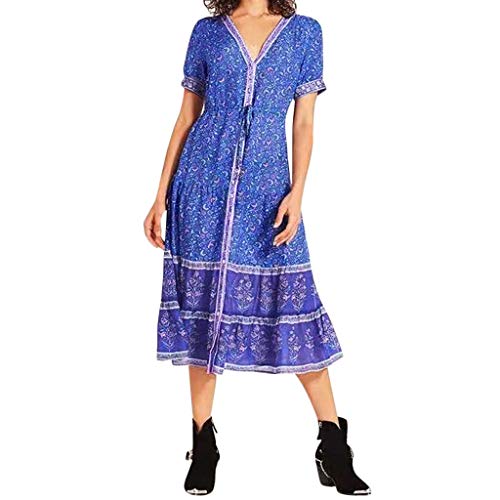 Generisch Sale Angebote des Tages Heute Kleid Damen Sommer Maxi Frauen Strand Urlaub Kleidung Lange Abend Boho Frauenkleid Pulloverkleid Strick Angebote Bekleidung