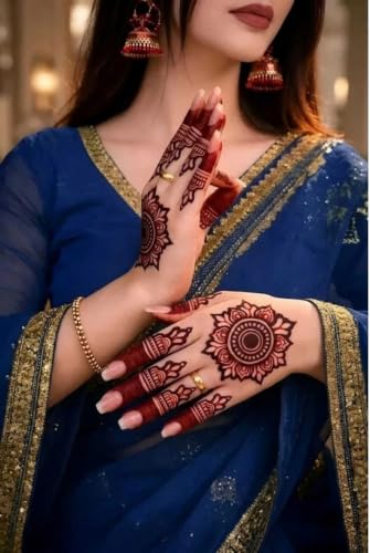 Image of House of Mehndi Stencil Design Full Hand Set | Henna Tattoo Stencil for Women, Girls