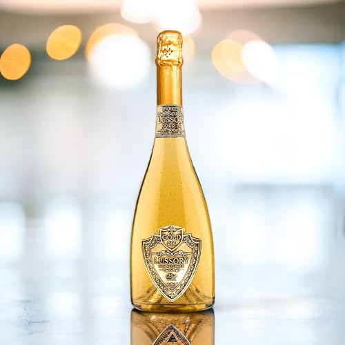Image of Lussory Premium Gold 24K Sparkling Bubbly Dealcoholized 0.0% Non Alcoholic Wine From Spain, Low Calories, Low Sugar, Halal (750ml, 1 Bottle)