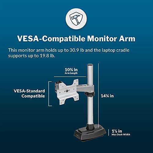 Image of Vari Monitor Arm & Laptop Stand - Silver