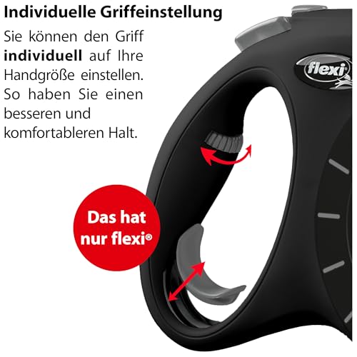 flexi® Select M Gurt 0-7 m schwarz, Roll-Leine für Hunde bis 25 kg