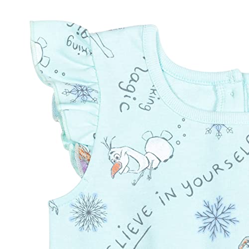 Disney Frozen Elsa Princess Anna Olaf Toddler Girls Sleeveless Romper Blue 4T - image 3