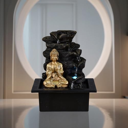 Miniatura 5 de Zen Light Shira - Fuente De Interior, Con Bomba E Iluminación Led, Resina, Tamaño Único, Negra