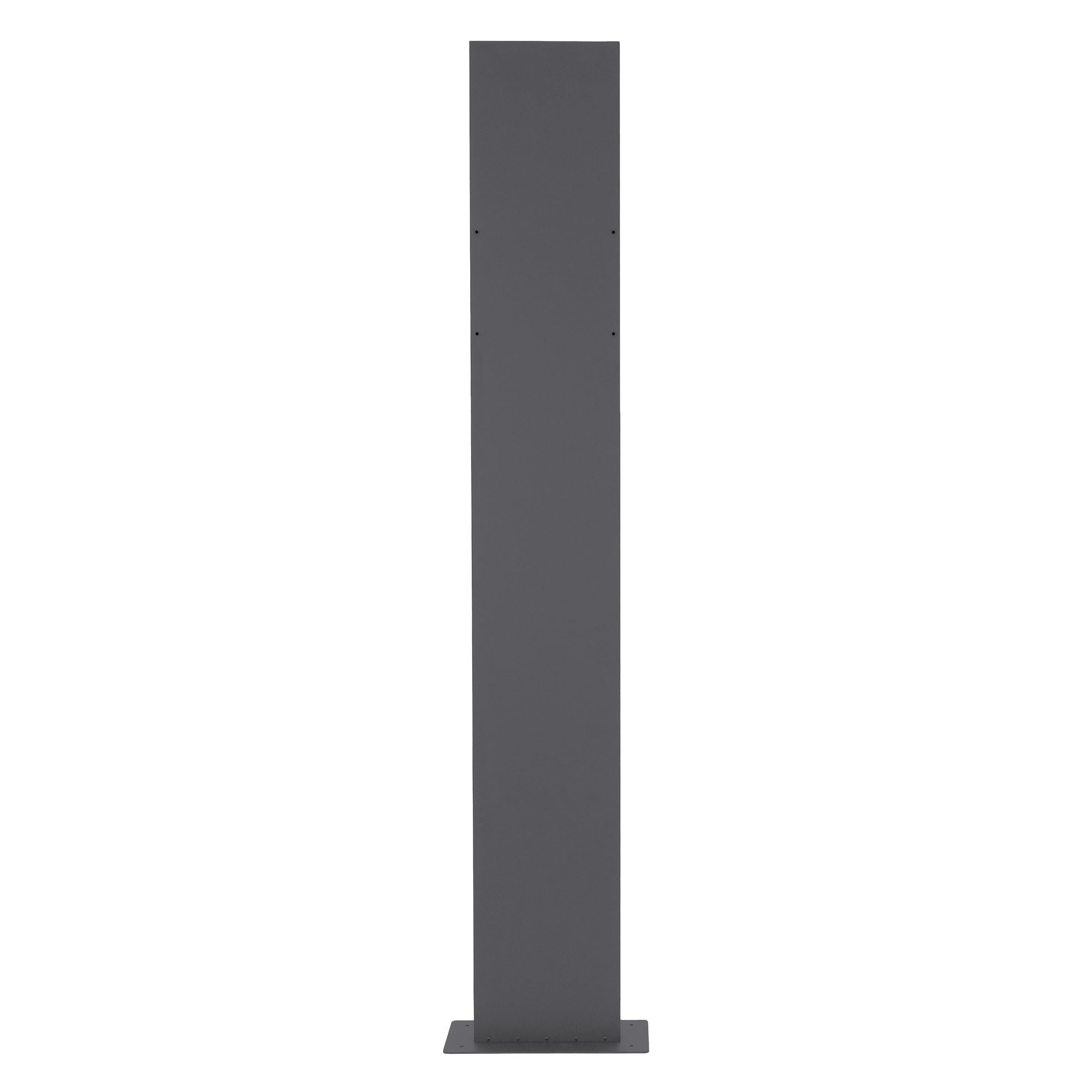 ECD Germany Buzón Autoportante de Acero Inoxidable Antracita Exterior con Soporte Poste 170cm Casillero Moderno con Compartimento para Periódicos y Cerradura con 2 Llaves Incluidas