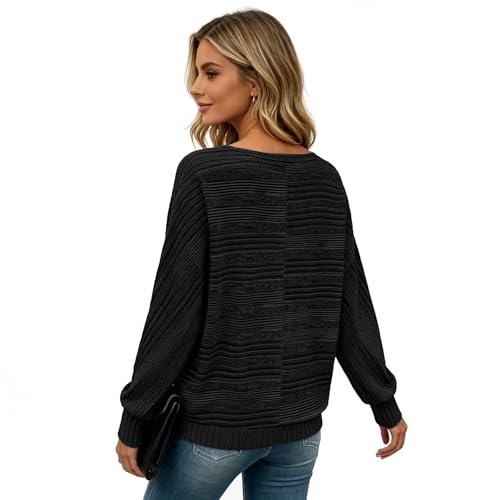 Image of Women's Batwing Tunic Tops, Long Sleeve Shirts Blouses, Business Casual Sweater for Office Work