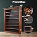 YRCKUDZKG Knife Display Case for Collections, Pocket Knife Display Case with HD Tempered Glass, Lockable Storage Cases with Removable Shelves, Wall-Mounted 7-Layer Wood Cabinet, Walnut