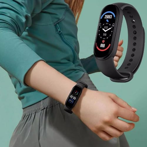 Image of Drumstone 𝟏𝟓 𝐘𝐞𝐚𝐫𝐬 𝐆𝐮𝐚𝐫𝐚𝐧𝐭𝐞𝐞 Smart Fitness Band with Heart Rate Monitor, Waterproof Activity Tracker, Step Counter, Calorie Counter, Sleep Monitor, Bluetooth Fitness Band