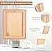 Kattepote Wooden Picture Frame A4, Natural Beech Wood Photo Frame Displays 6x8 Inch with Mat or A4 without Mat, with High Clear Acrylic, Landscape or Portrait Orientation, Wall-Mount & Tabletop