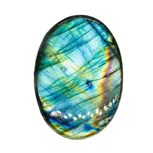 Labradorite Naturelle Ovale 51x36x7mm pour Fabrication de Pendentif Collier et Bague DIY