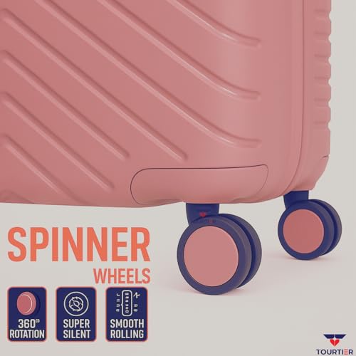 Image of Hard-Shell Luggage Trolley Bag with 360 Spinner Wheels, Large Capacity Travel Carry-On Suitcase (Style-1, BABYPINK, 20 inch 24 inch 28 inch)