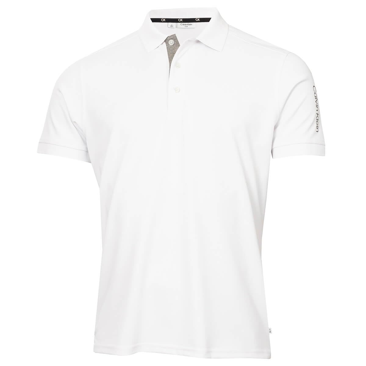 Calvin Klein (Xxxl, Billiant ) Mens Club Golf Lightweight Breathable Wicking Polo Shirt White
