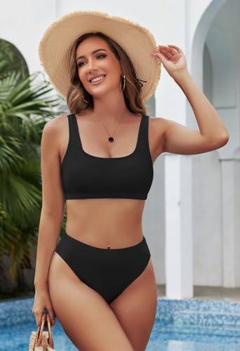 Pink Queen Women's Crop Top High Waisted Cheeky Bikini Set Two Piece Swimsuits3