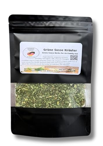 Grüne Soße Kräuter (Green Sauce Herbs) – Organic German Herb Mix 26g (0.92 oz) for 2 Family sizes – Made in Texas – Authentic Frankfurt-Style Recipe