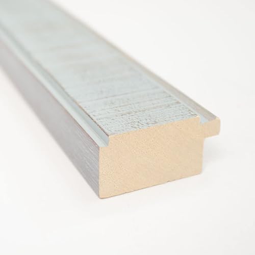 Miniatura 5 de Marco azul de 12 x 39 pulgadas, marco de fotos de madera maciza envejecida, ancho de 1.5 pulgadas, profundidad del marco interior de 0.5 pulgadas,