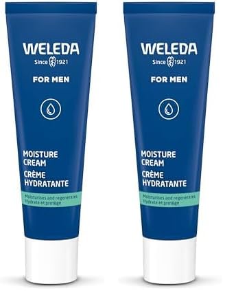 WELEDA Bio FOR MEN Feuchtigkeitscreme – frische Naturkosmetik Männer Gesichtscreme Hautpflege für trockene & empfindliche Haut. Schnell einziehende Herren Gesichtspflege mit Jojobaöl & Sesamöl (30ml)
