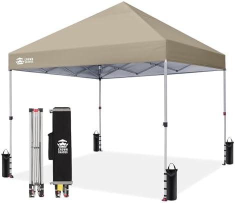 Crown Shades 8x8 pop up canopy tent with clip-on canopy fabric