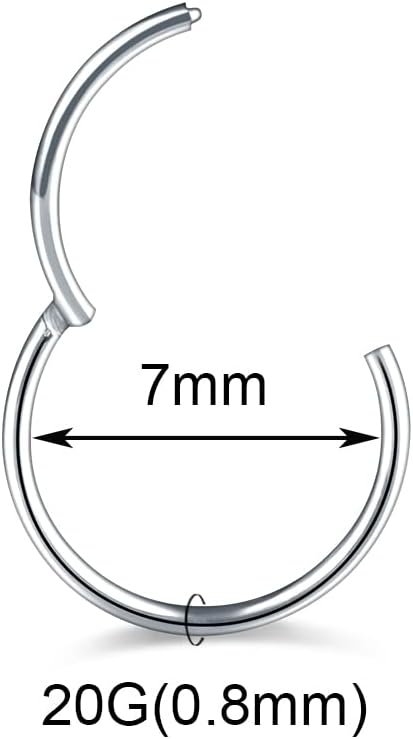 Xpircn 14G 16G 18G 20G Nose Rings Hoops Lip Septum Rings 316L Surgical Steel Tragus Daith Cartilage Earrings for Women Nose Ring Hoop Hinged Segment Ring Nose Piercing Jewelry - Image 2