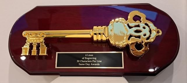 Same Day Awards Cherrywood Gold Key Plaque (16