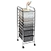 Seville Classics 8-Drawer Storage Bin Organizer Cart, White/Gray/Black Gradient