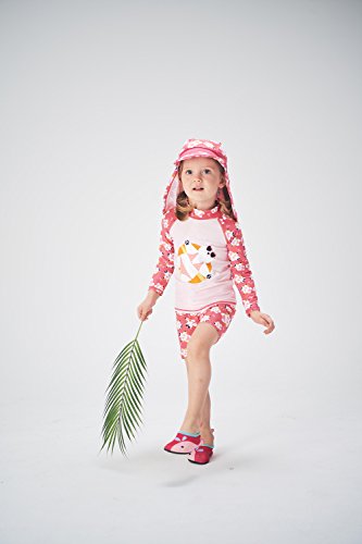 Image of VAENAIT BABY Girls Rash Guard Swimsuit UPF 50+ Long Sleeve Toddler Bathing Suit Ribbon Stawberry Floral Fruit for 2~8Years