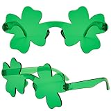 ayigu St. Patrick’s Day Irish Shamrock Sunglasses Green Four Leaf Clover Leprechaun Costume Glasses Party Favors Eyewear